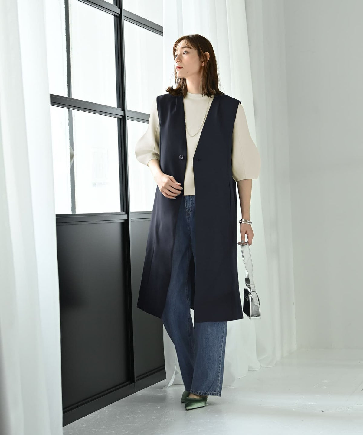 着用イメージ 170cm ネイビー