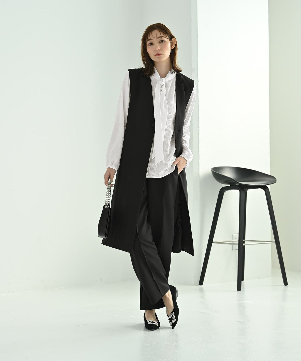 着用イメージ 170cm 02サイズ　ブラック