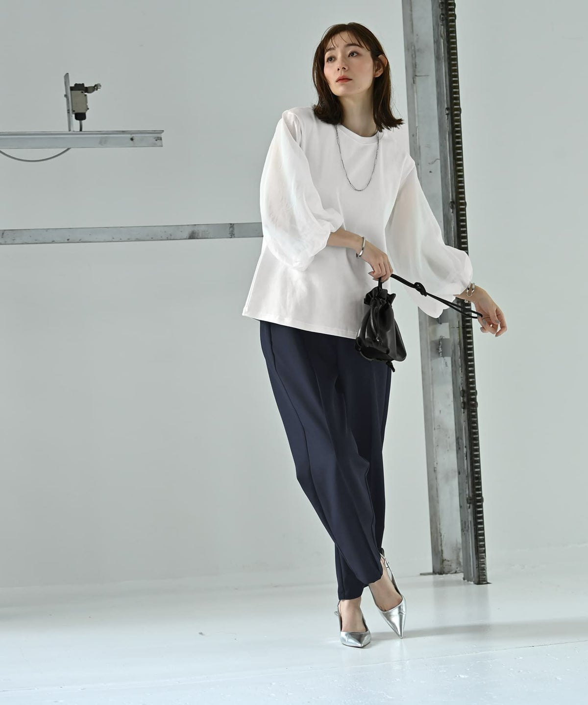 着用イメージ 170cm ホワイト