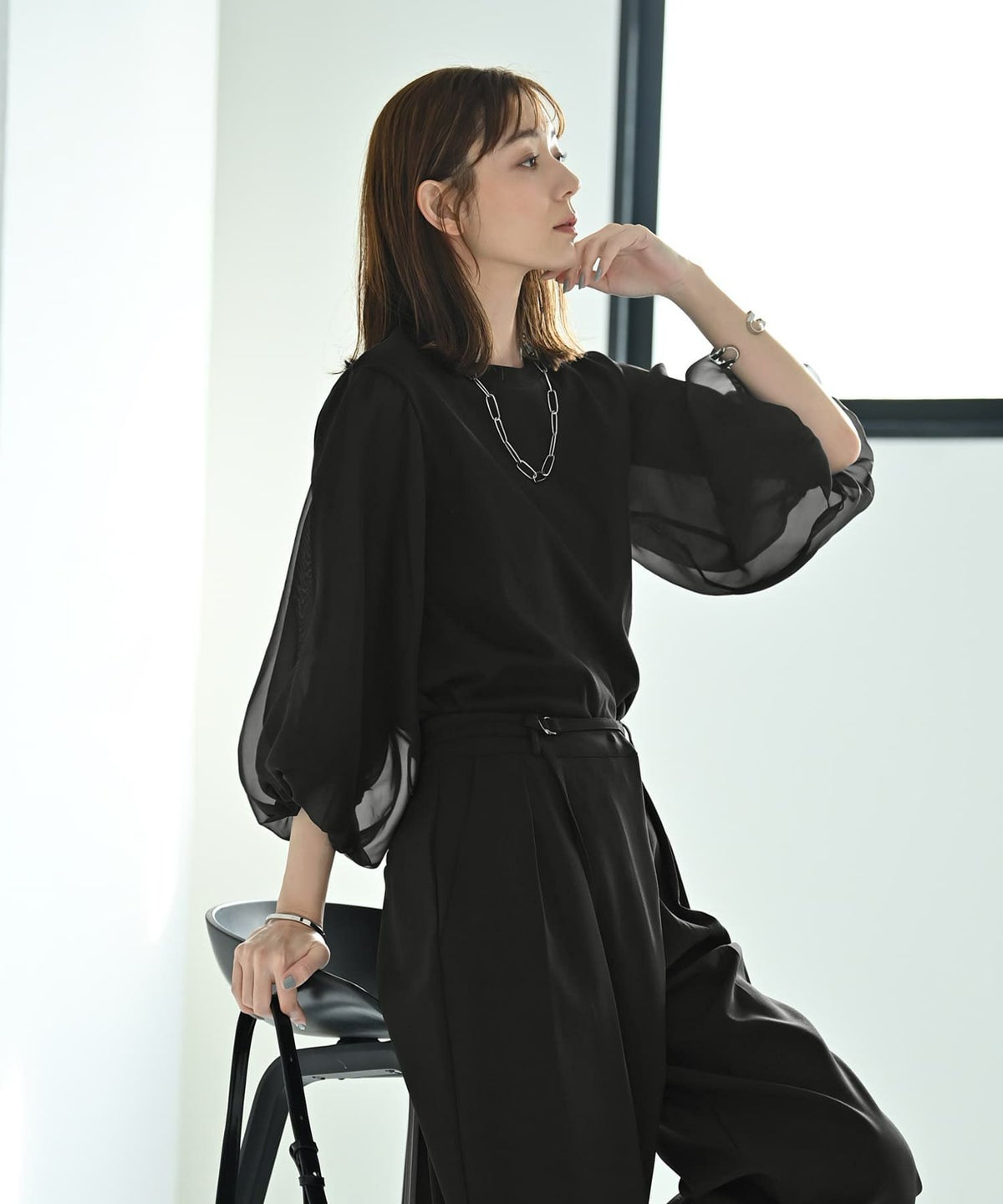 着用イメージ 170cm ブラック