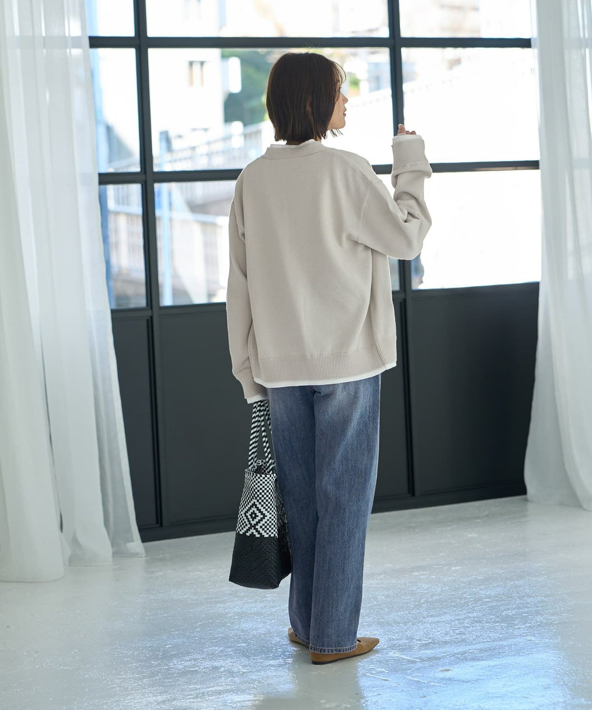 着用イメージ 167cm ブライトグレー