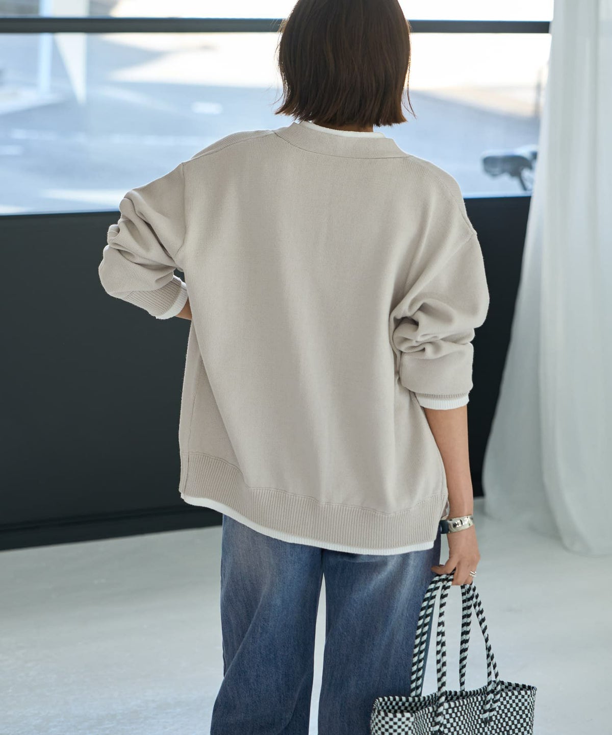 着用イメージ 167cm ブライトグレー