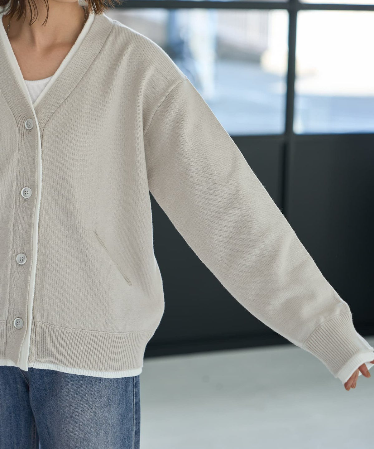 着用イメージ 167cm ブライトグレー