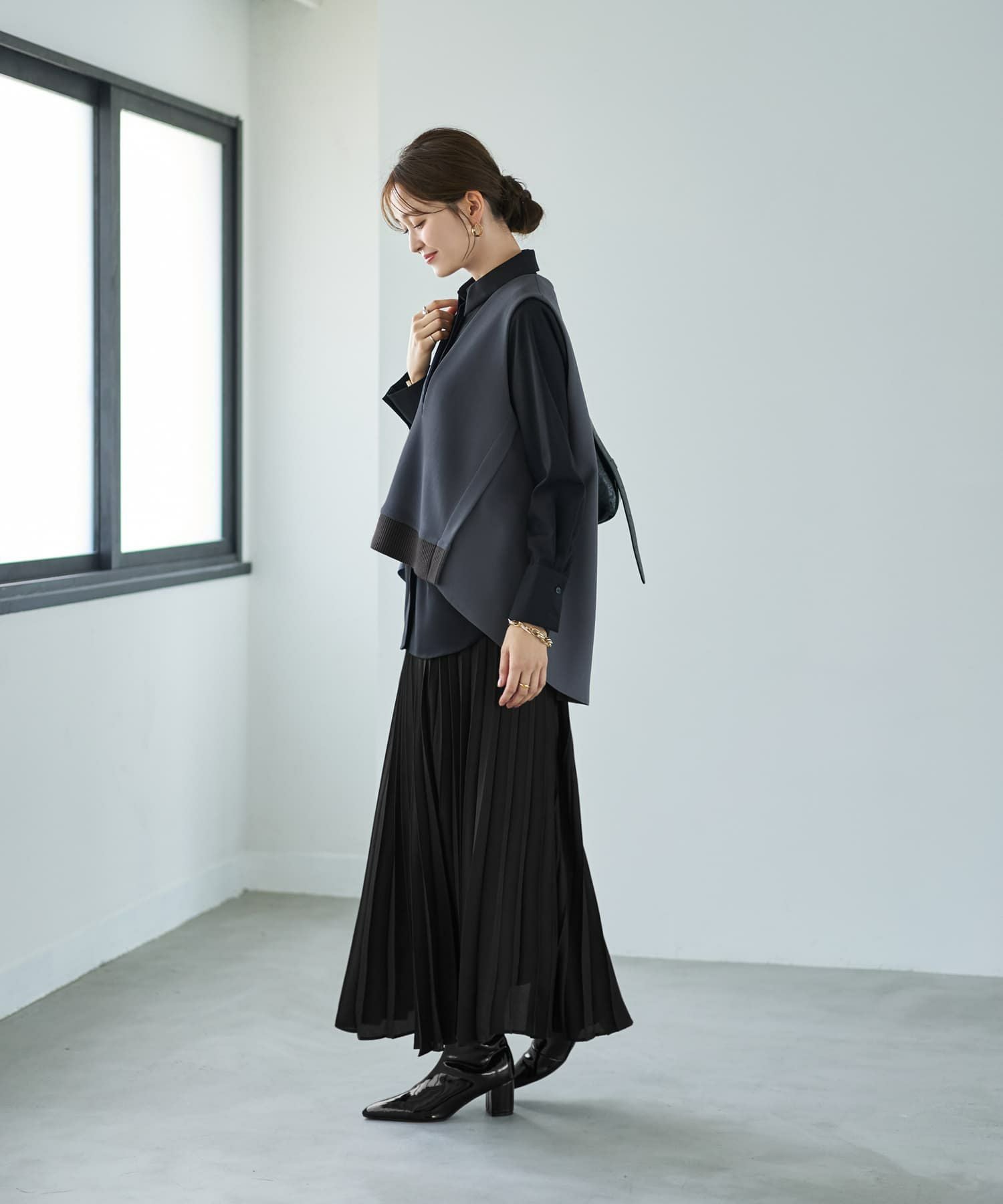 LUXE】前後差テールVネックベスト | おしゃれな大人レディース