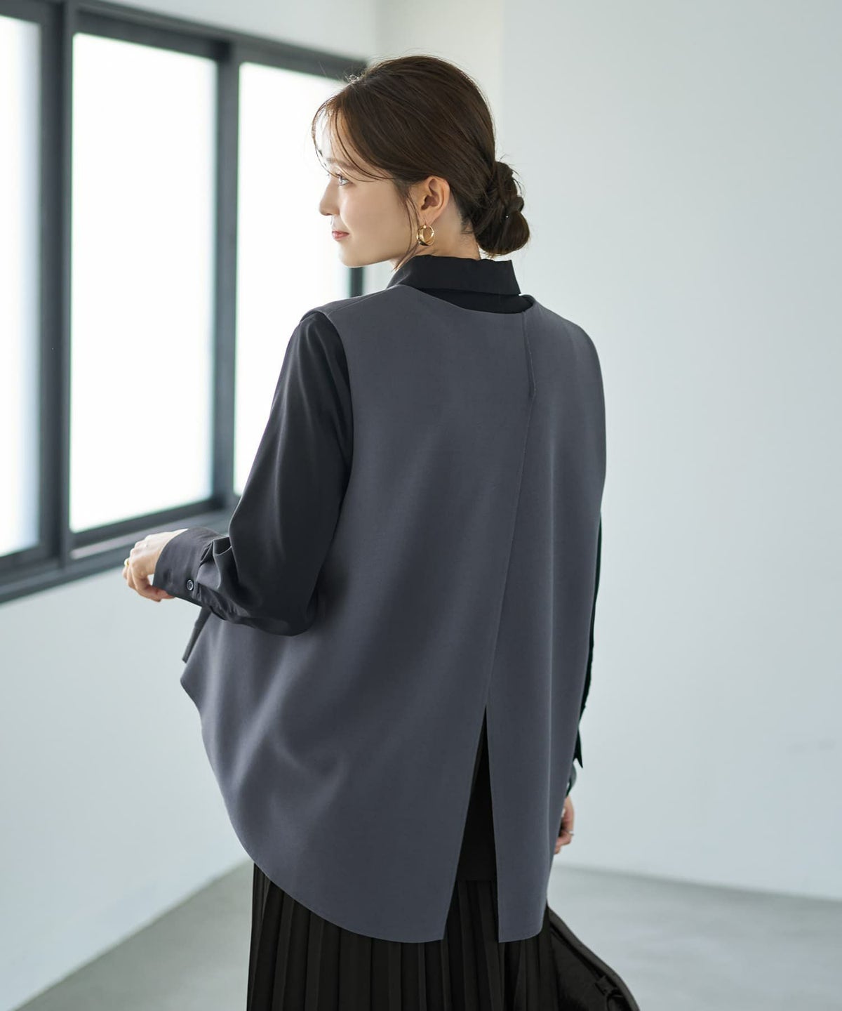 着用イメージ 166cm グレー