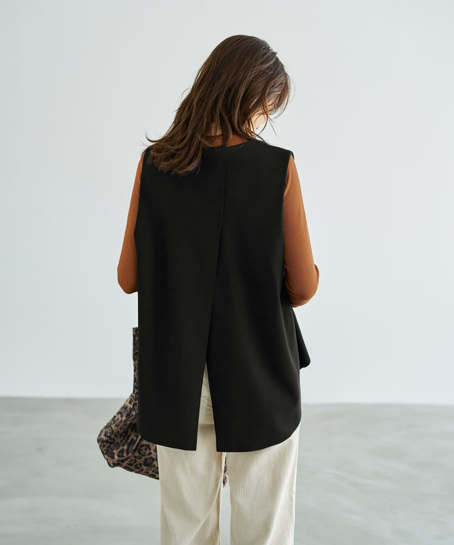 LUXE】前後差テールVネックベスト | おしゃれな大人レディース