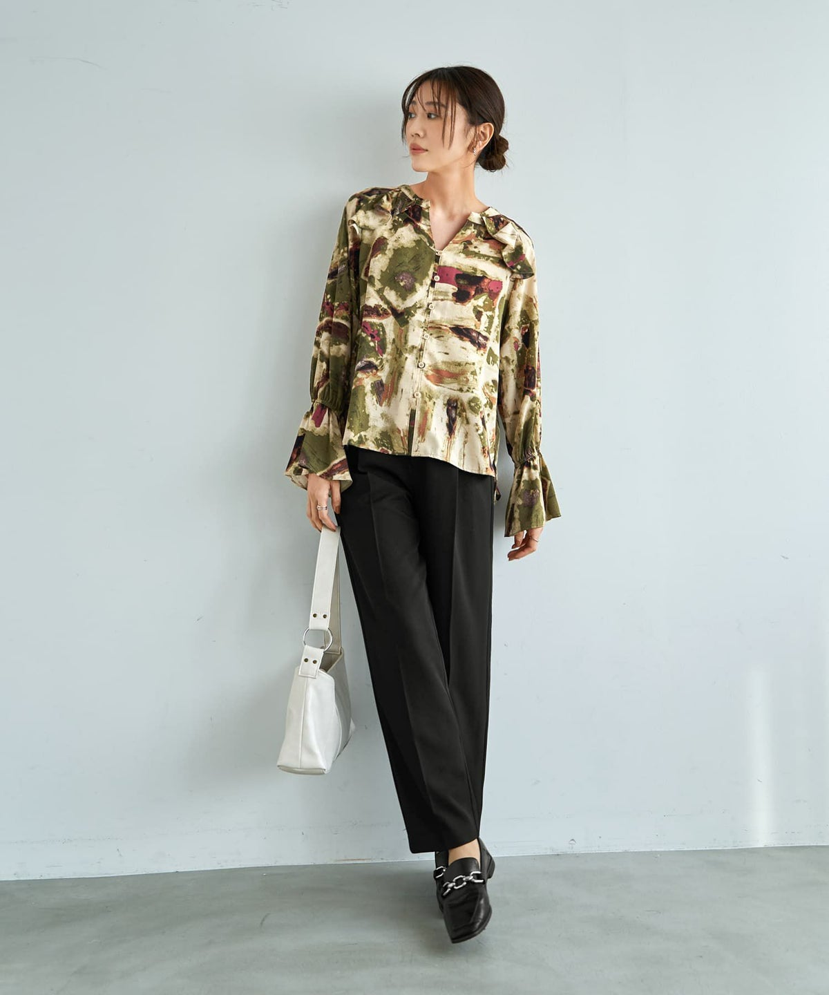 着用イメージ 166cm カーキミックス