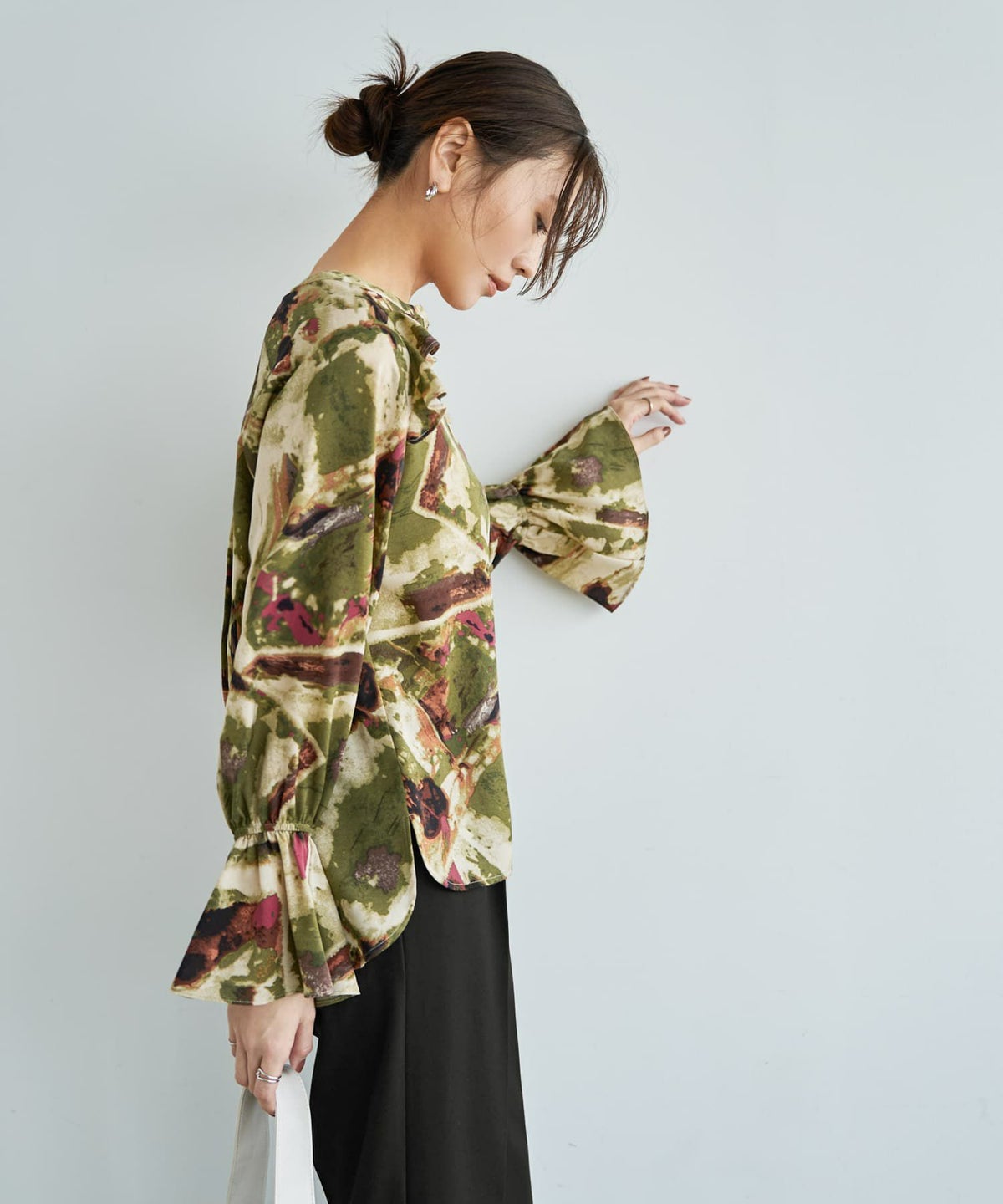 着用イメージ 166cm カーキミックス