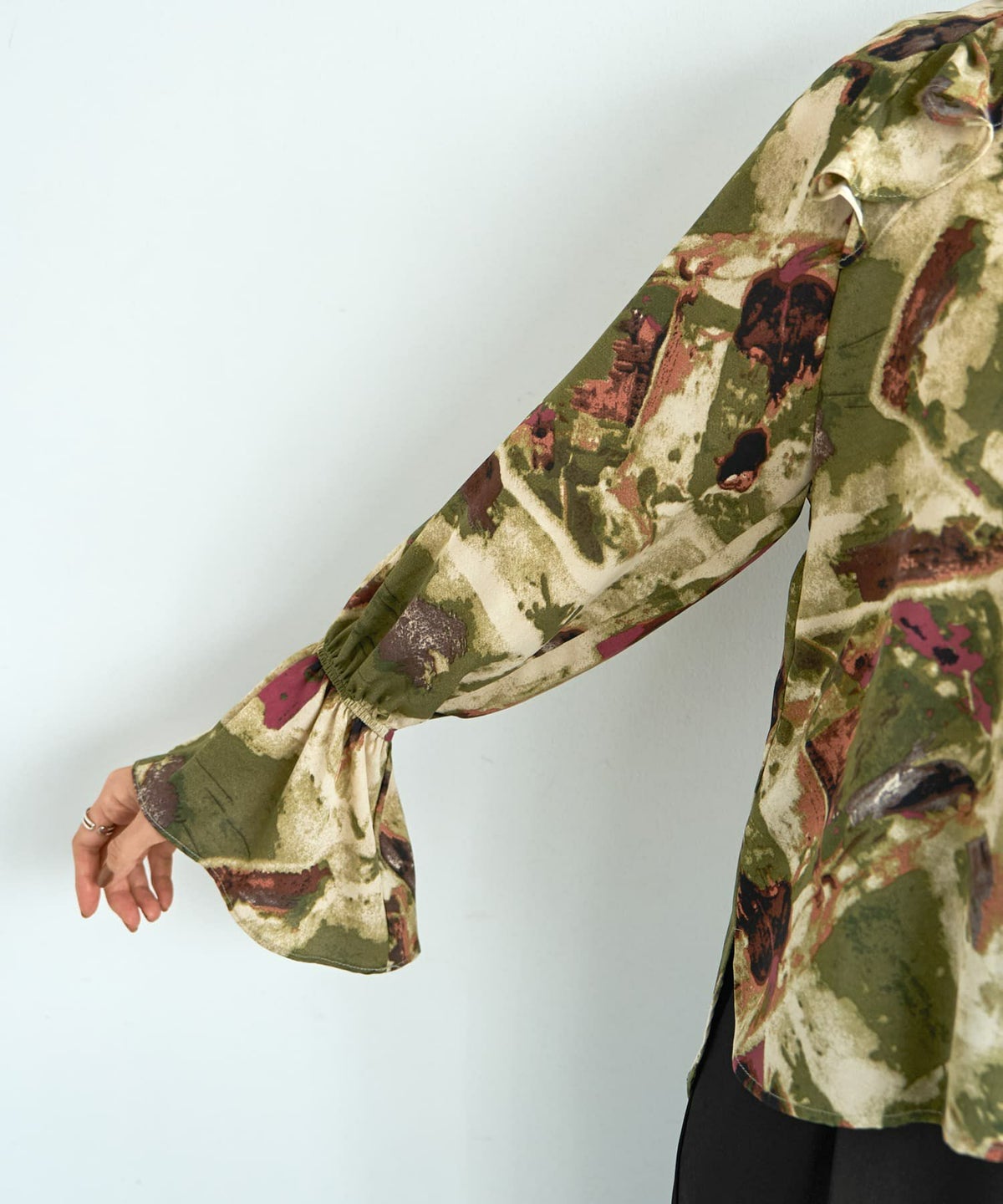 着用イメージ 166cm カーキミックス