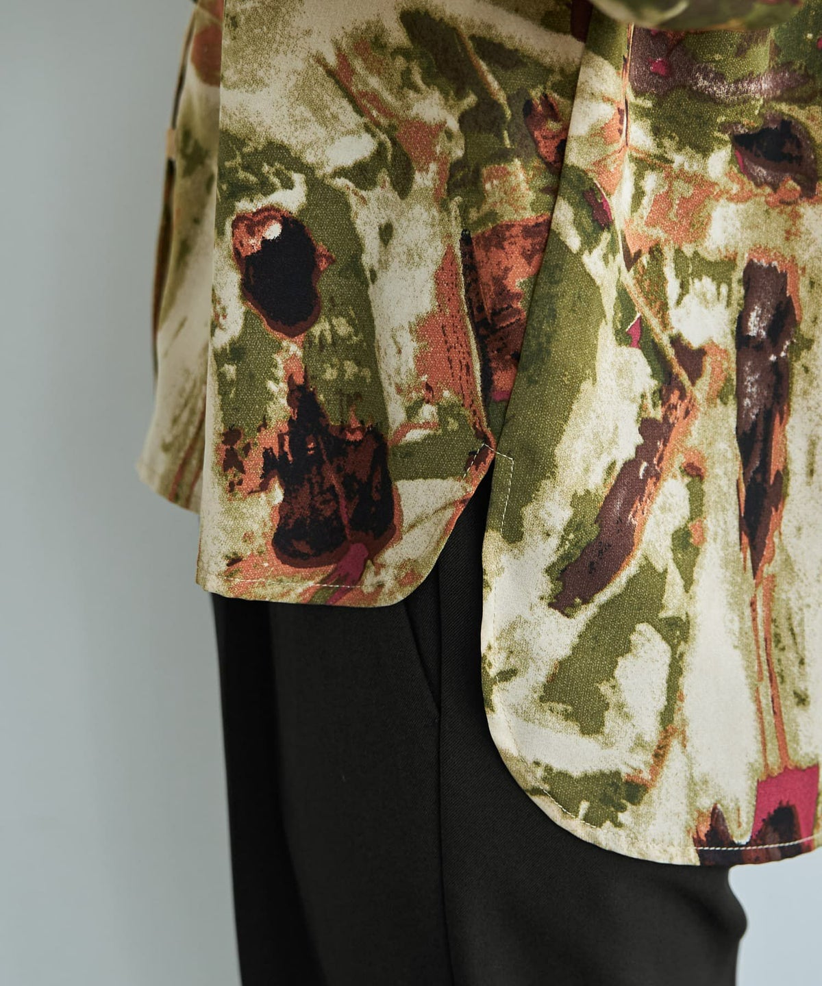 着用イメージ 166cm カーキミックス