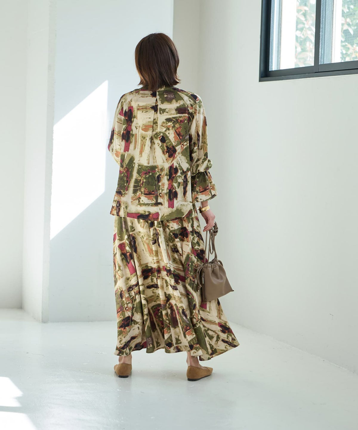 着用イメージ 167cm カーキミックス