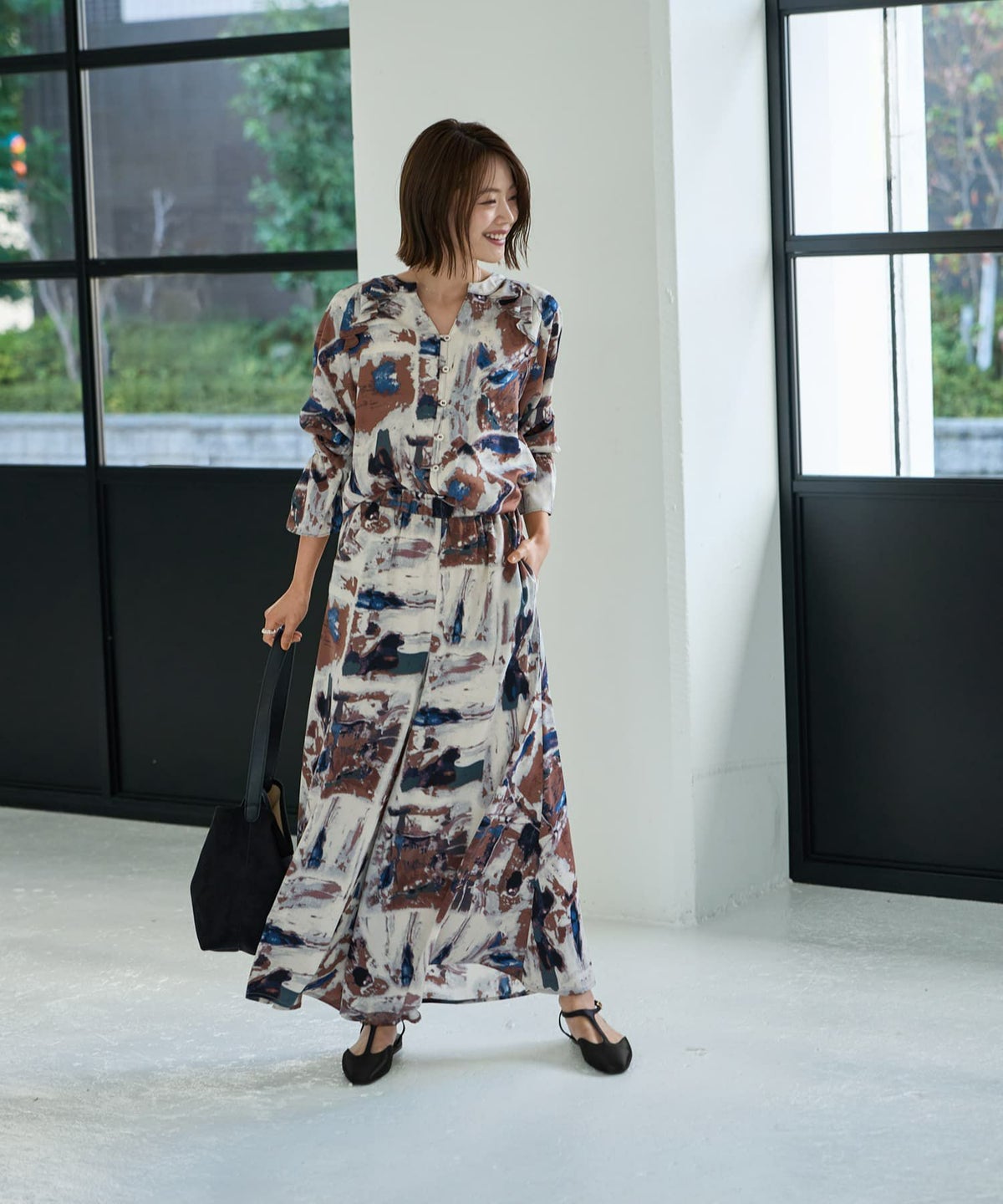 着用イメージ 167cm ブルーミックス