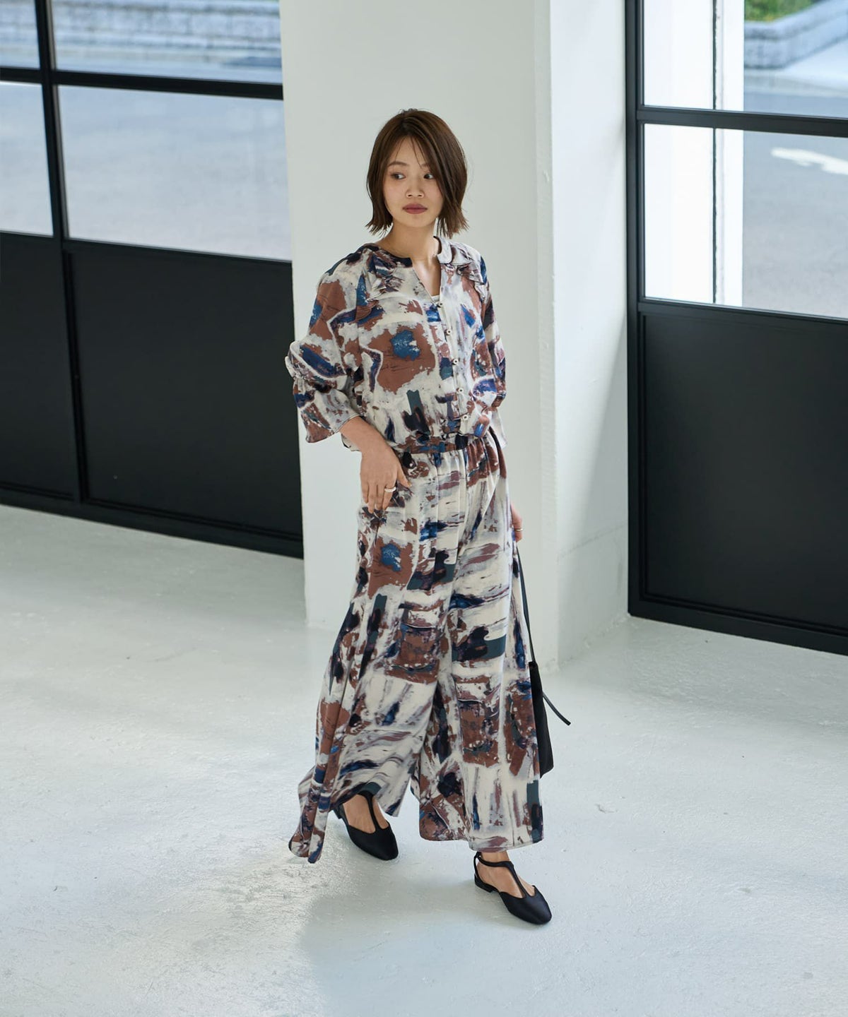 着用イメージ 167cm ブルーミックス