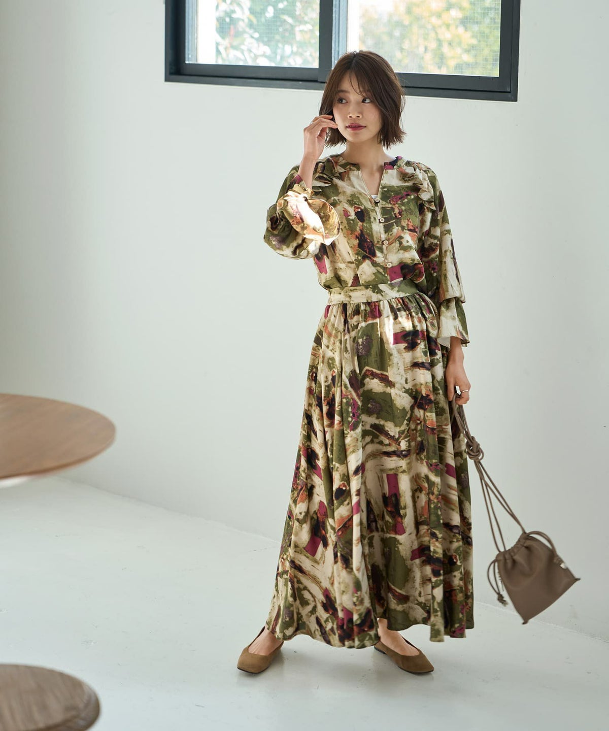 着用イメージ 167cm カーキミックス 02サイズ