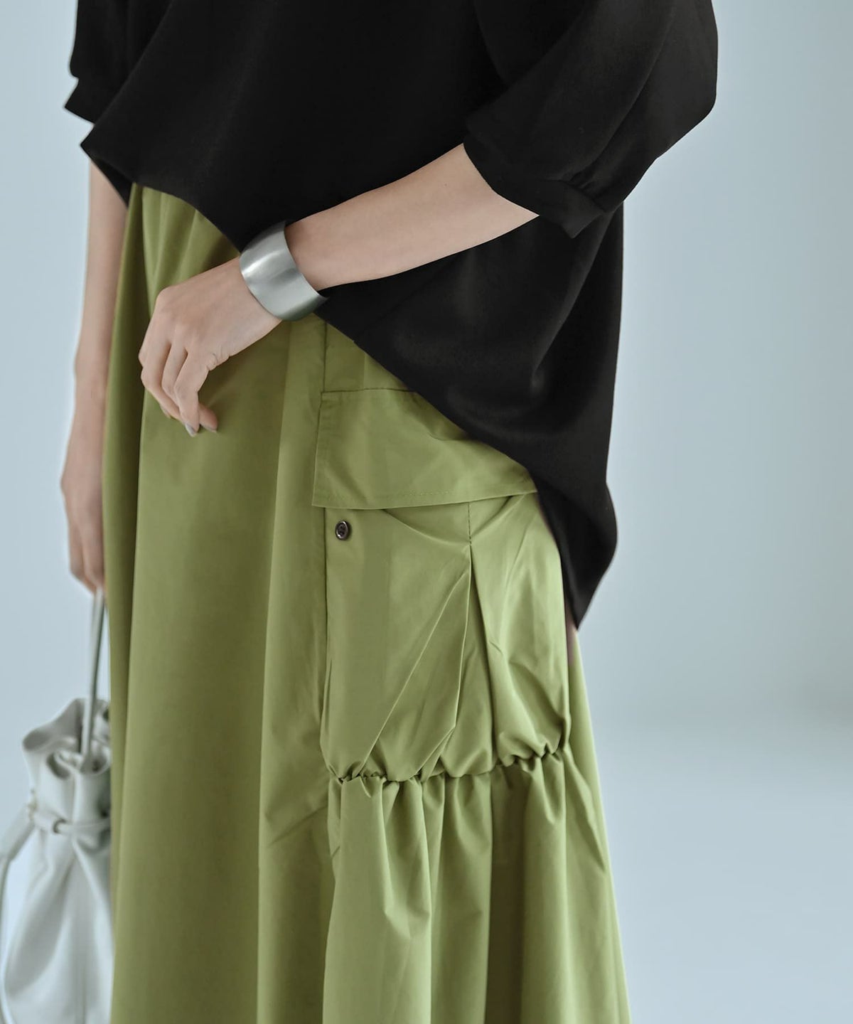 着用イメージ 170cm ライトグリーン