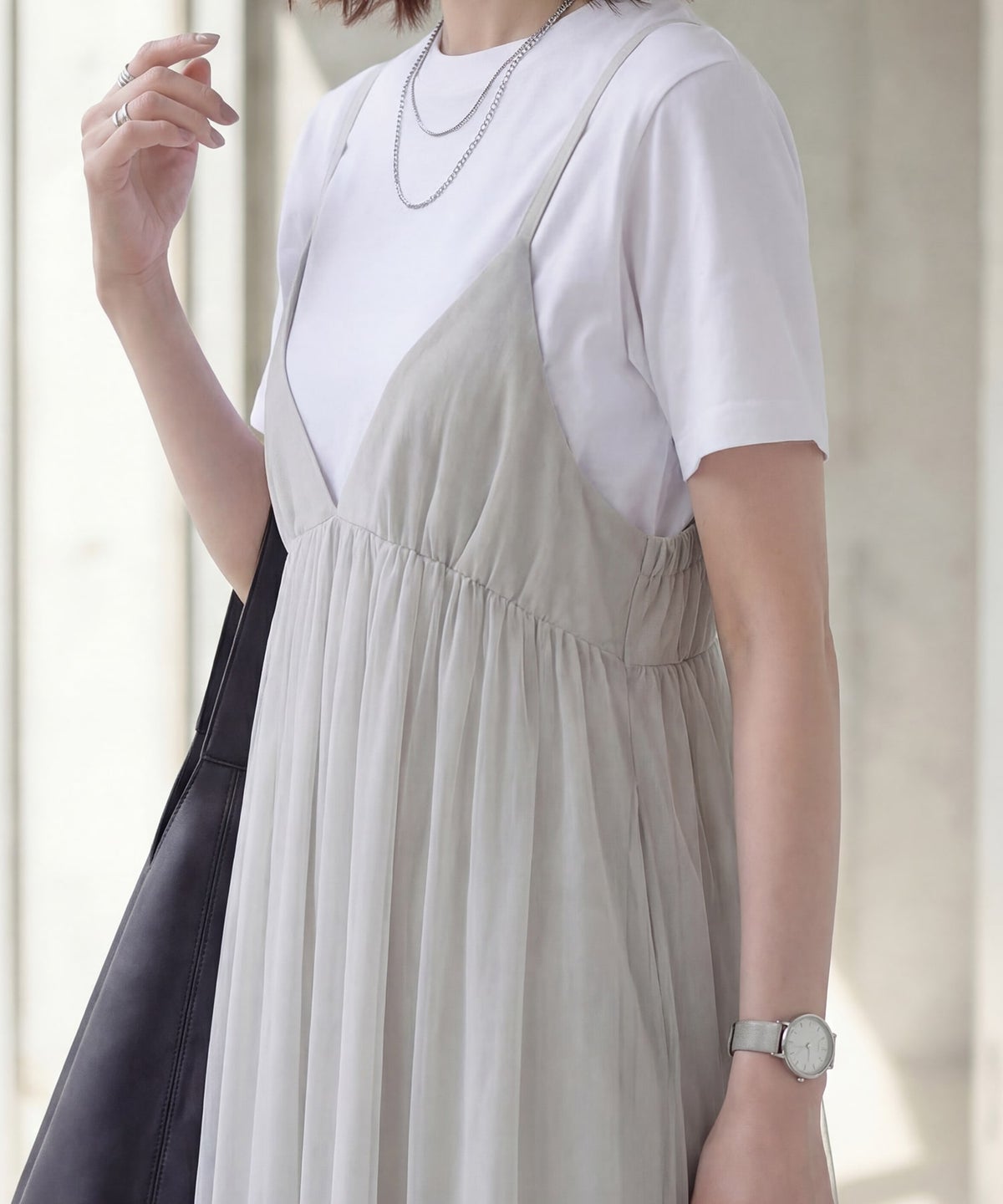 着用イメージ 163cm ライトグレー