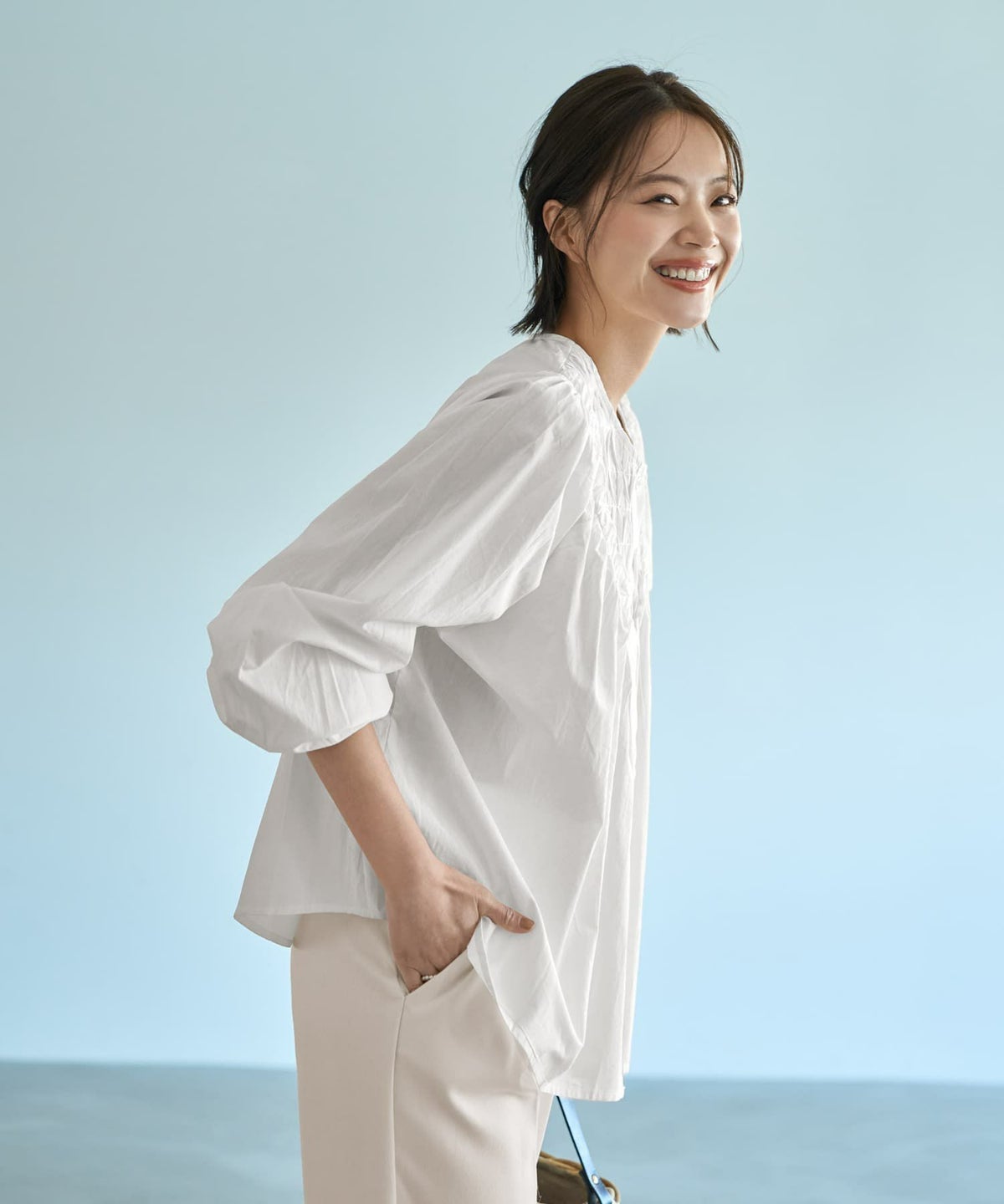 着用イメージ 167cm ホワイト