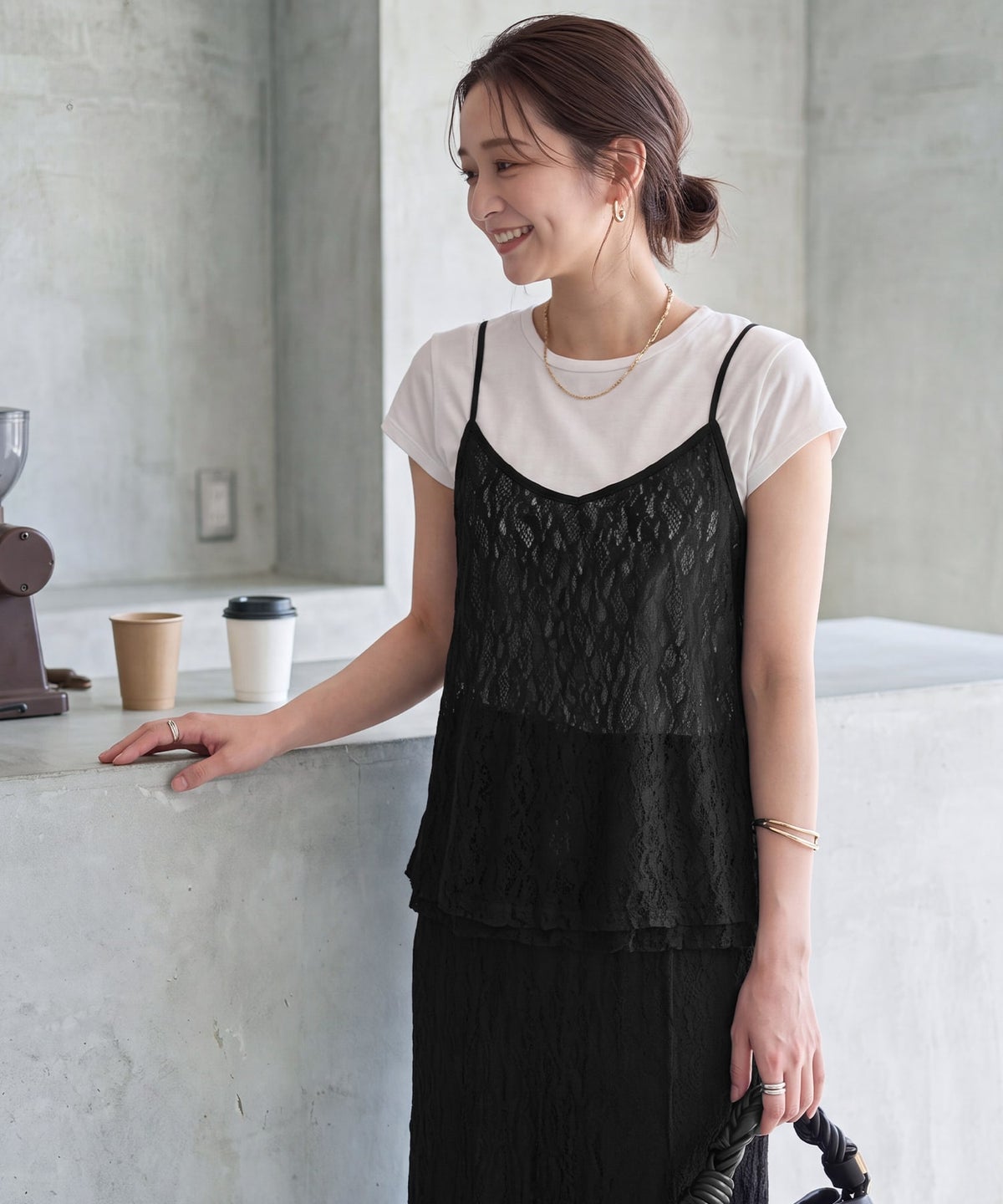 着用イメージ 163cm ブラック