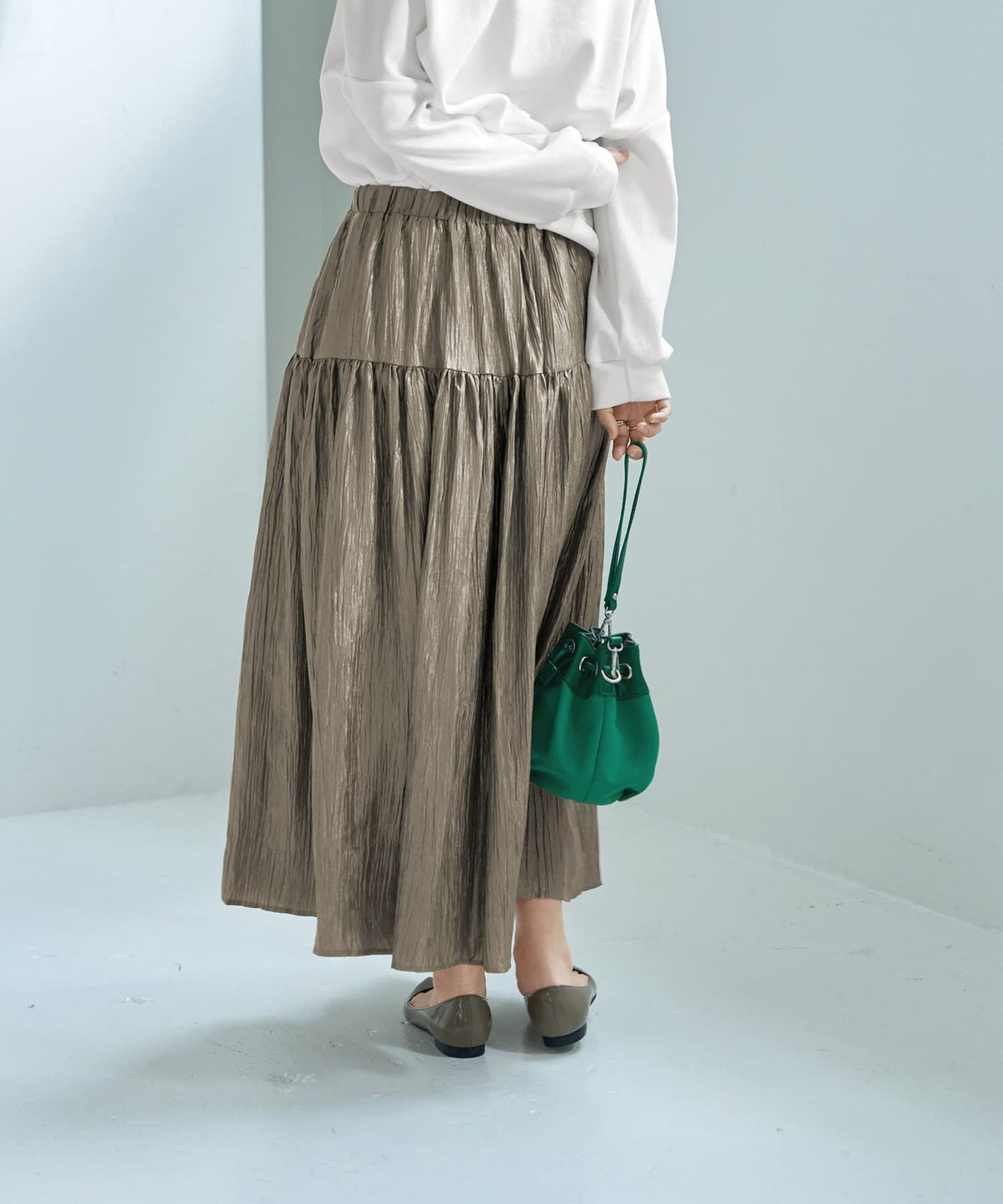 着用イメージ 167cm カーキ