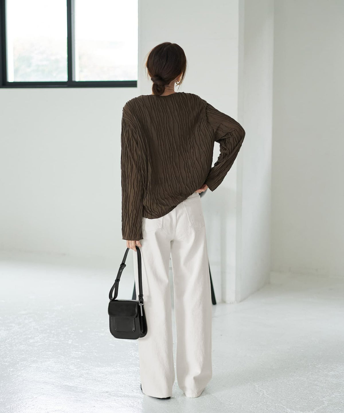 着用イメージ 166cm カーキブラウン