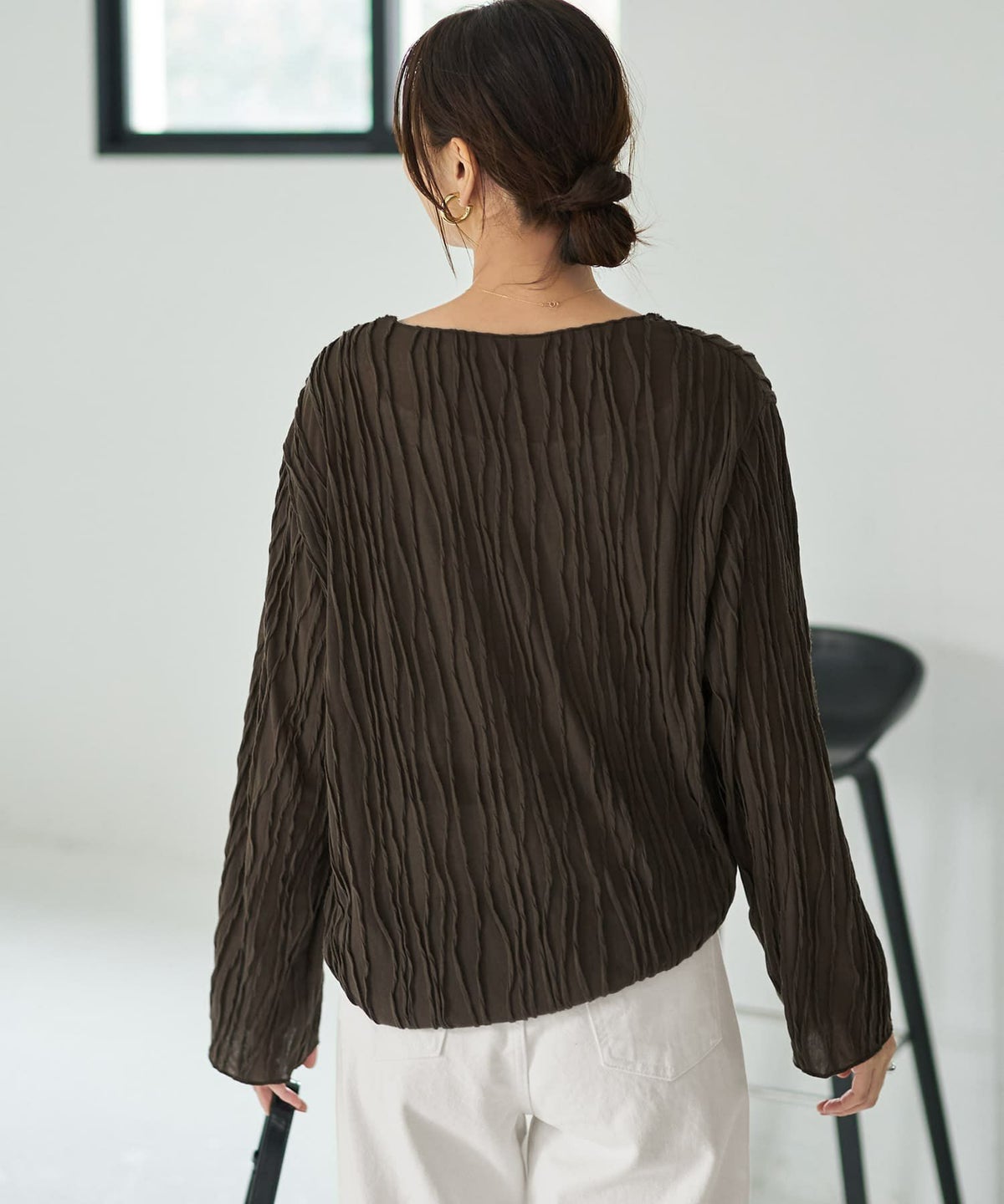 着用イメージ 166cm カーキブラウン