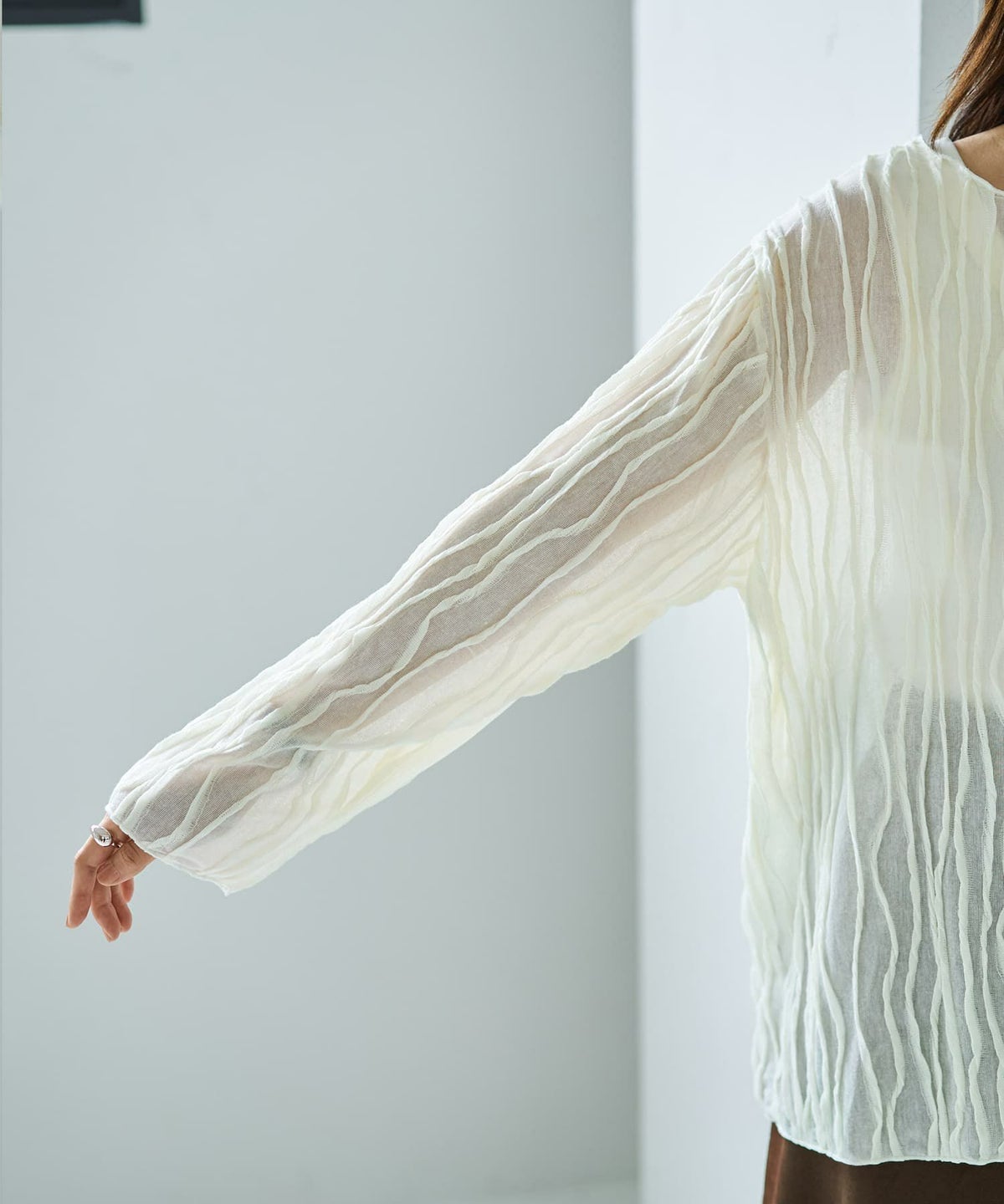 着用イメージ 166cm クリーム