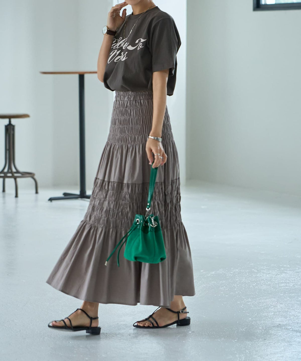 着用イメージ 167cm ストーン