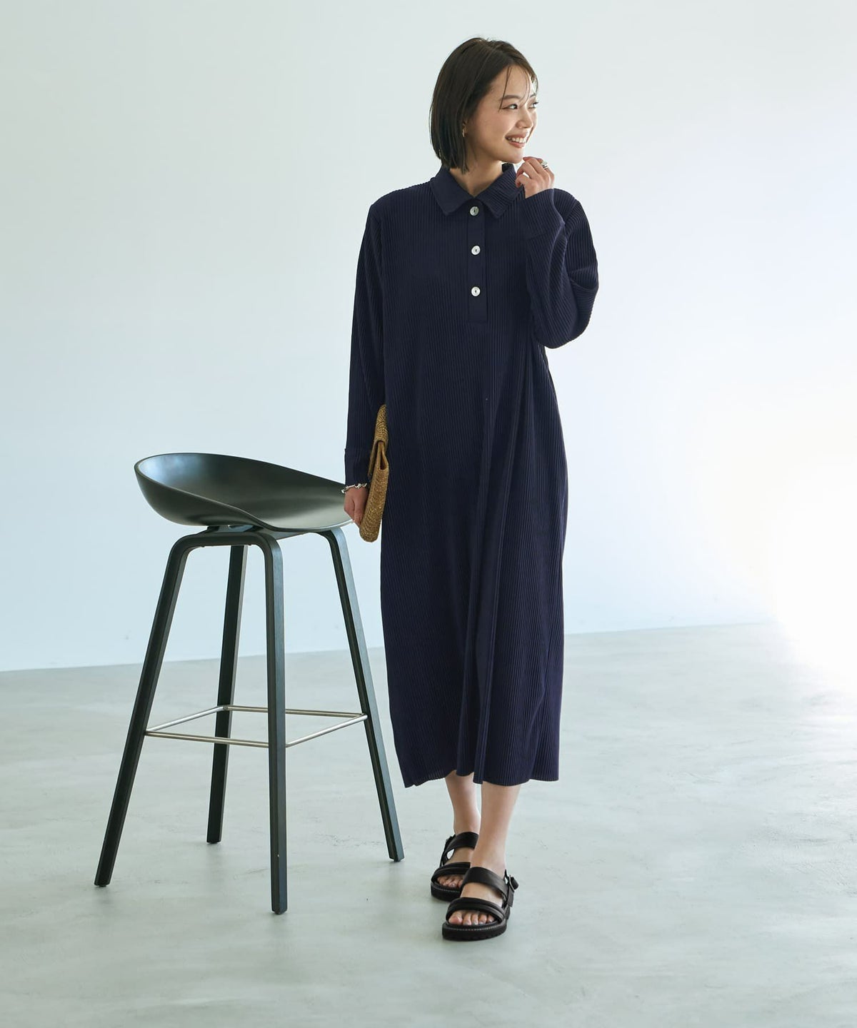 着用イメージ 167cm ネイビー