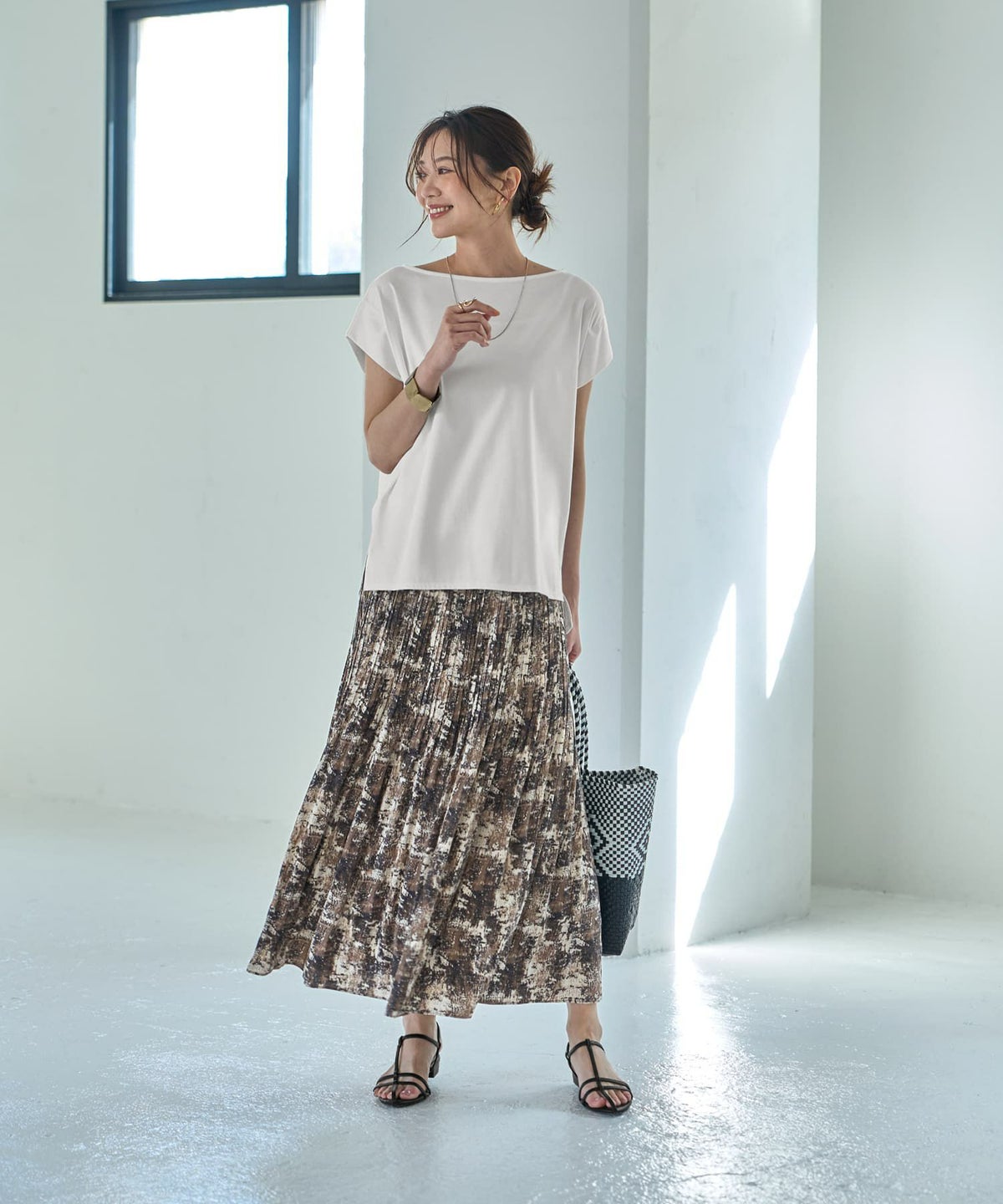 着用イメージ 166cm ブラックミックス