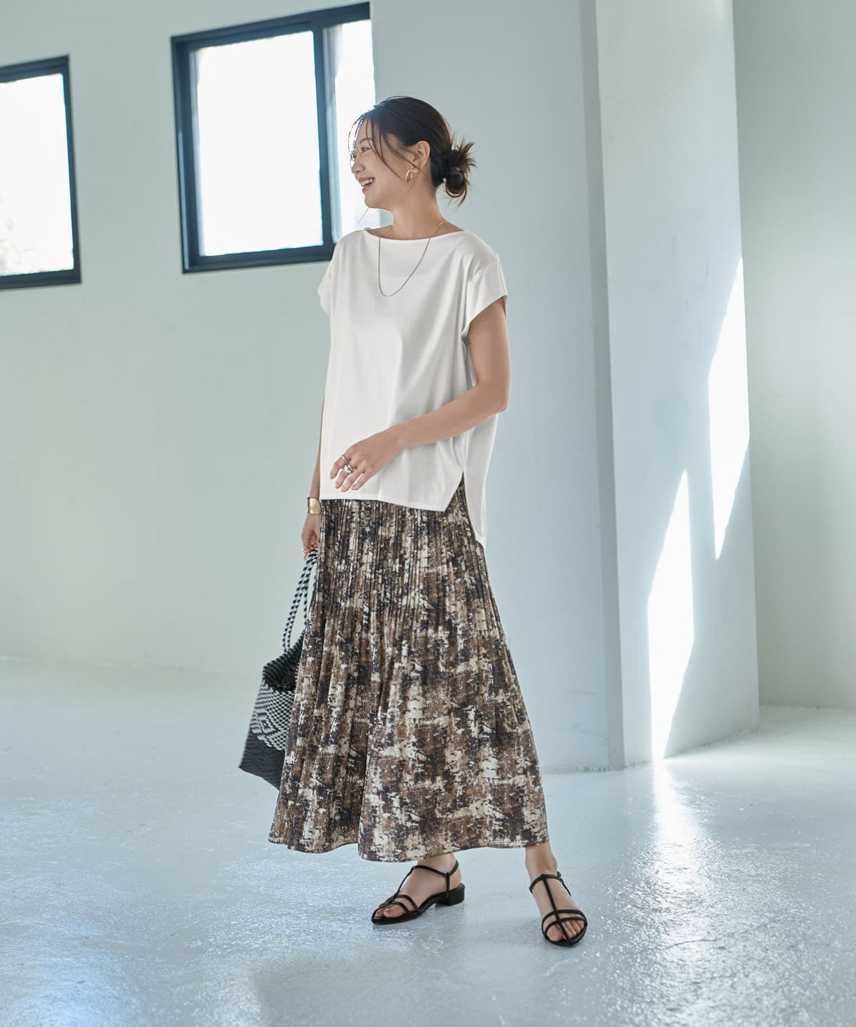 着用イメージ 166cm ブラックミックス