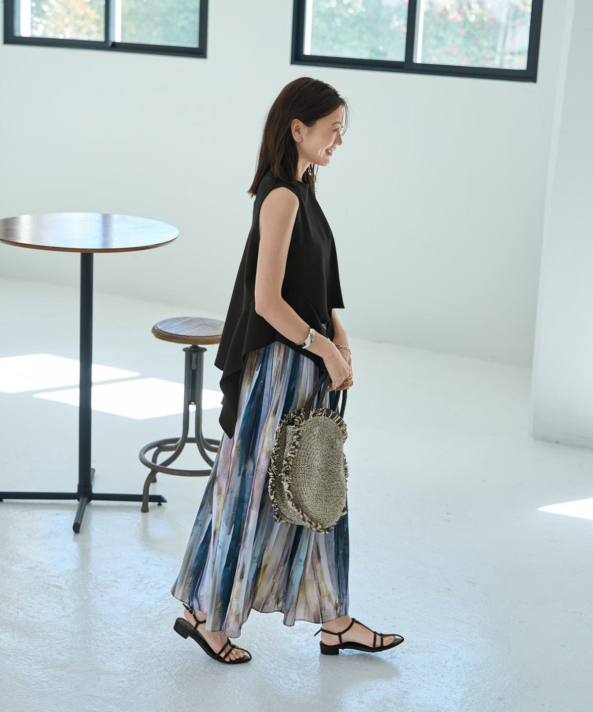 着用イメージ 166cm ブルーミックス