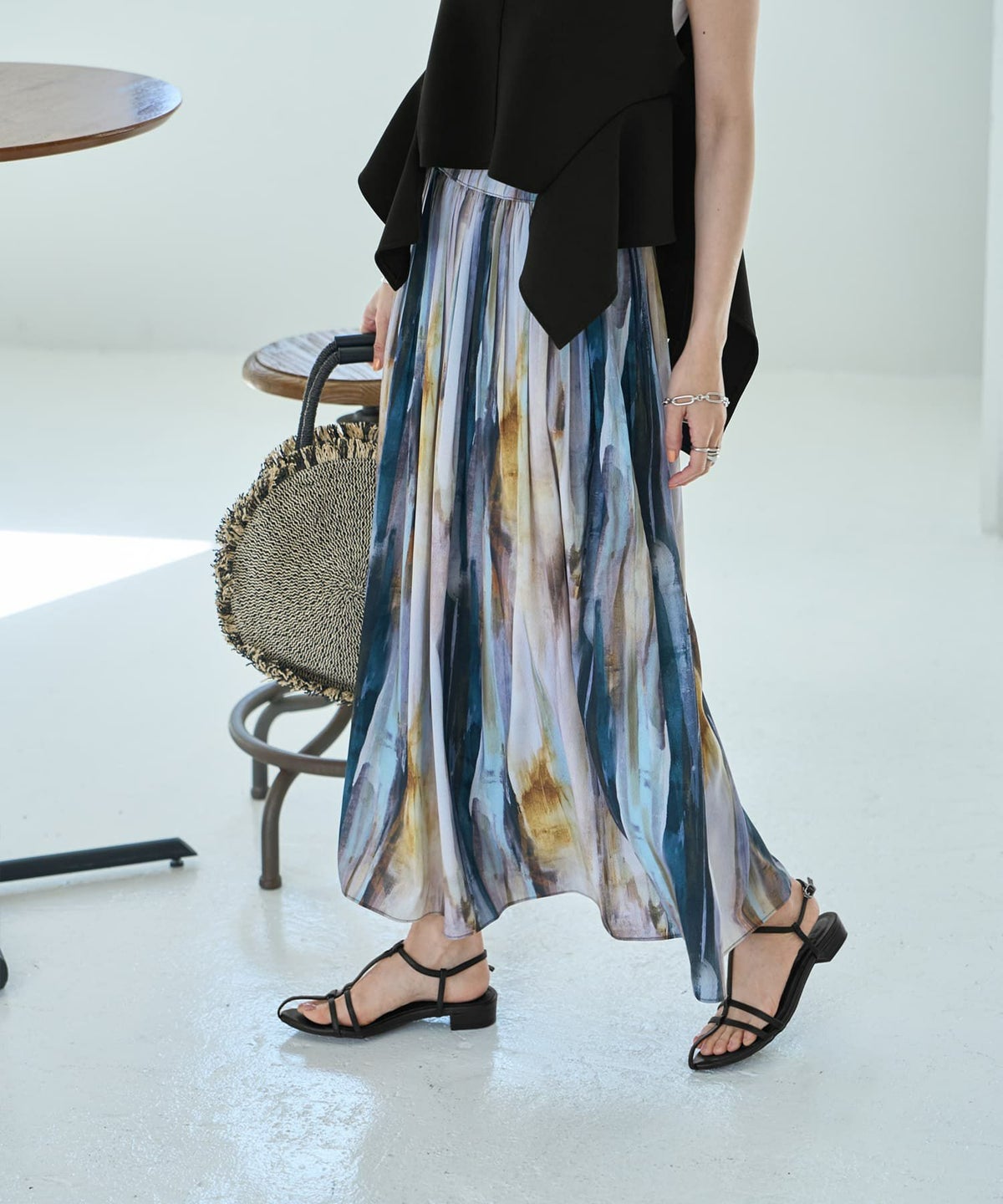 着用イメージ 166cm ブルーミックス