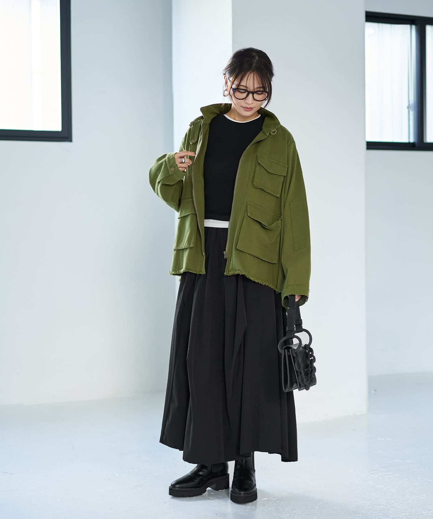 洗い加工ミリタリージャケット | おしゃれな大人レディース