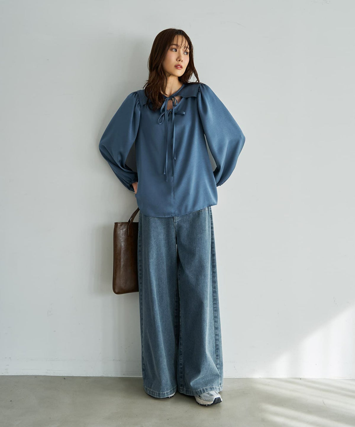 着用イメージ 165cm ニュアンスブルー