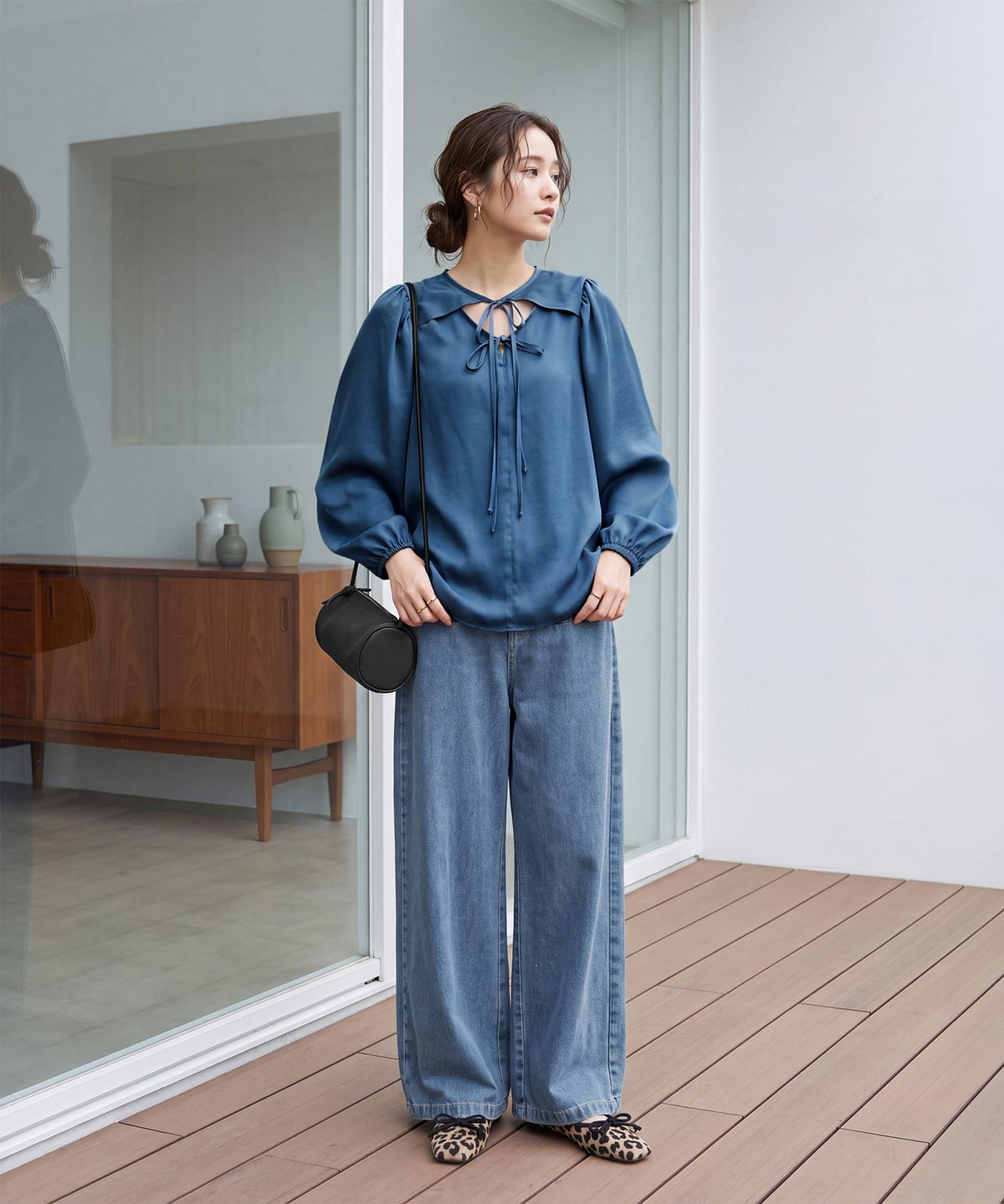 着用イメージ 163cm ニュアンスブルー