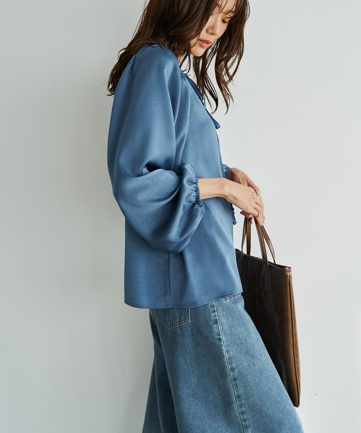 着用イメージ 165cm ニュアンスブルー