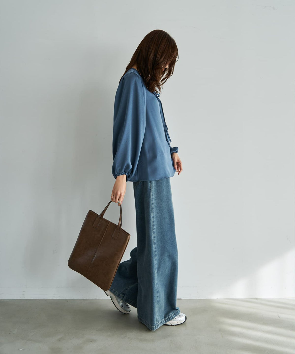 着用イメージ 165cm ニュアンスブルー