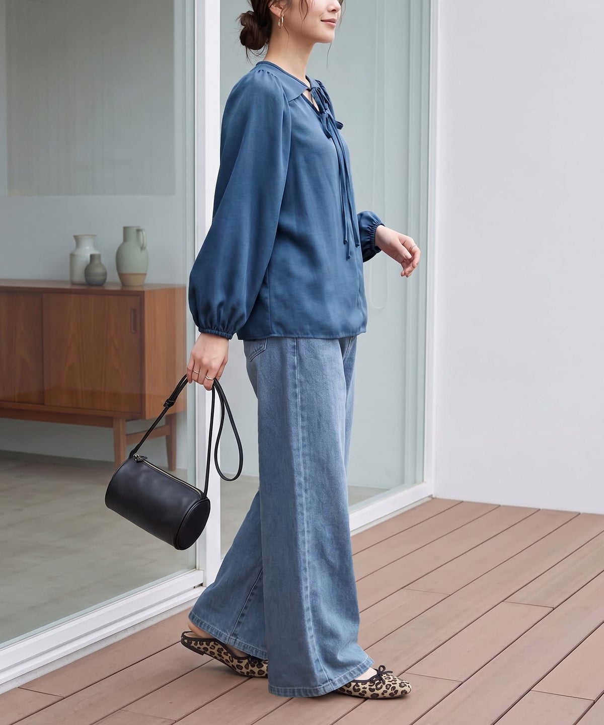 着用イメージ 163cm ニュアンスブルー