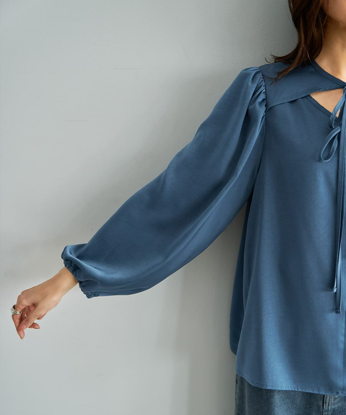 着用イメージ 165cm ニュアンスブルー