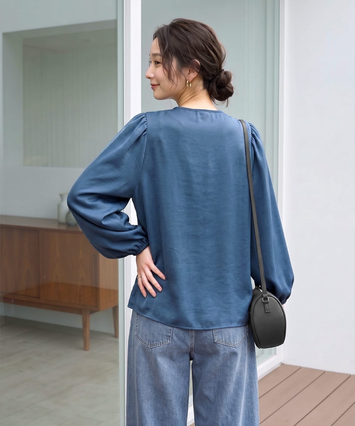 着用イメージ 163cm ニュアンスブルー