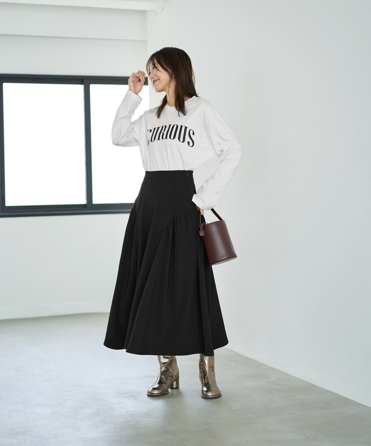 着用イメージ 166cm ホワイト