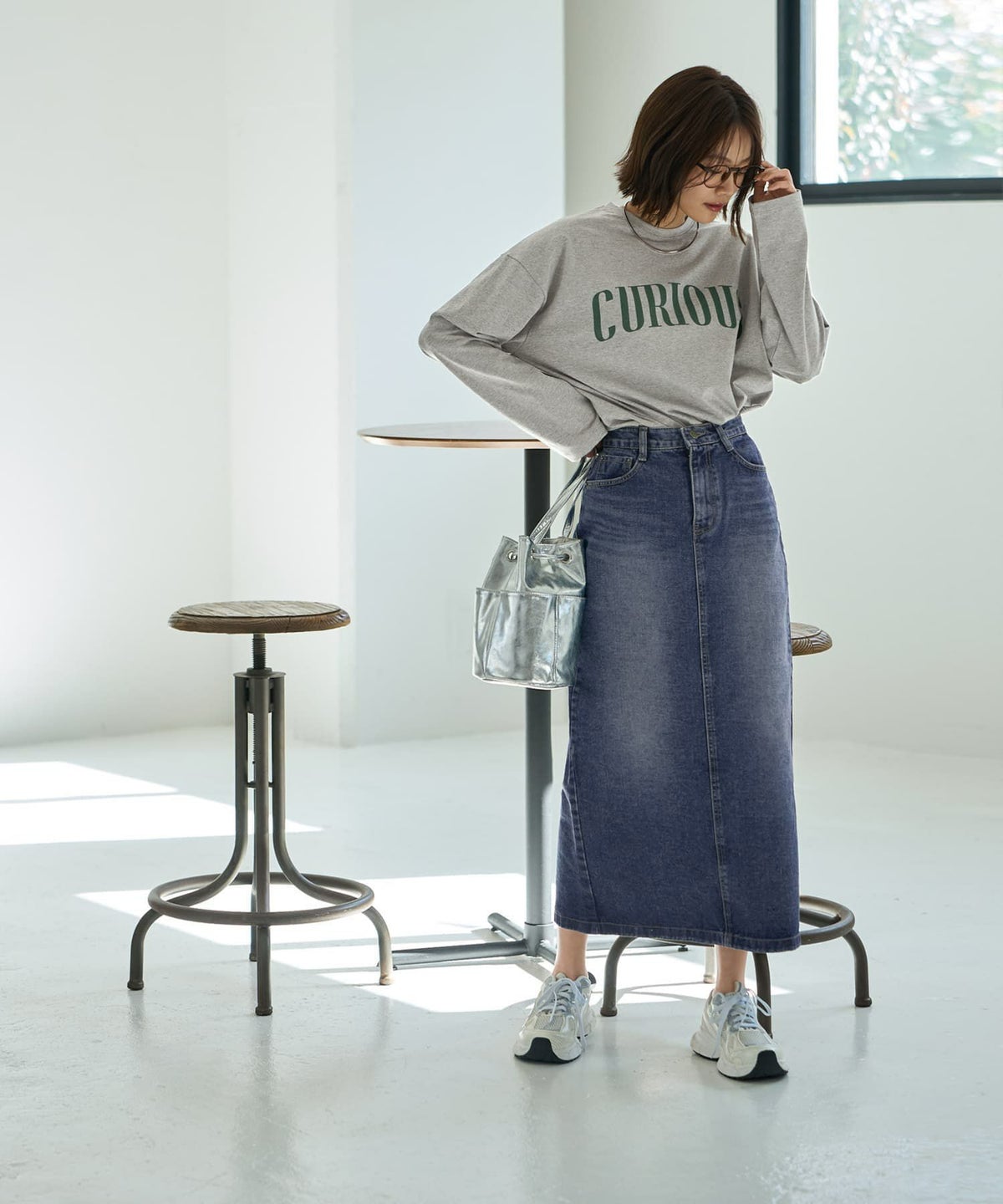 着用イメージ 167cm　グレー