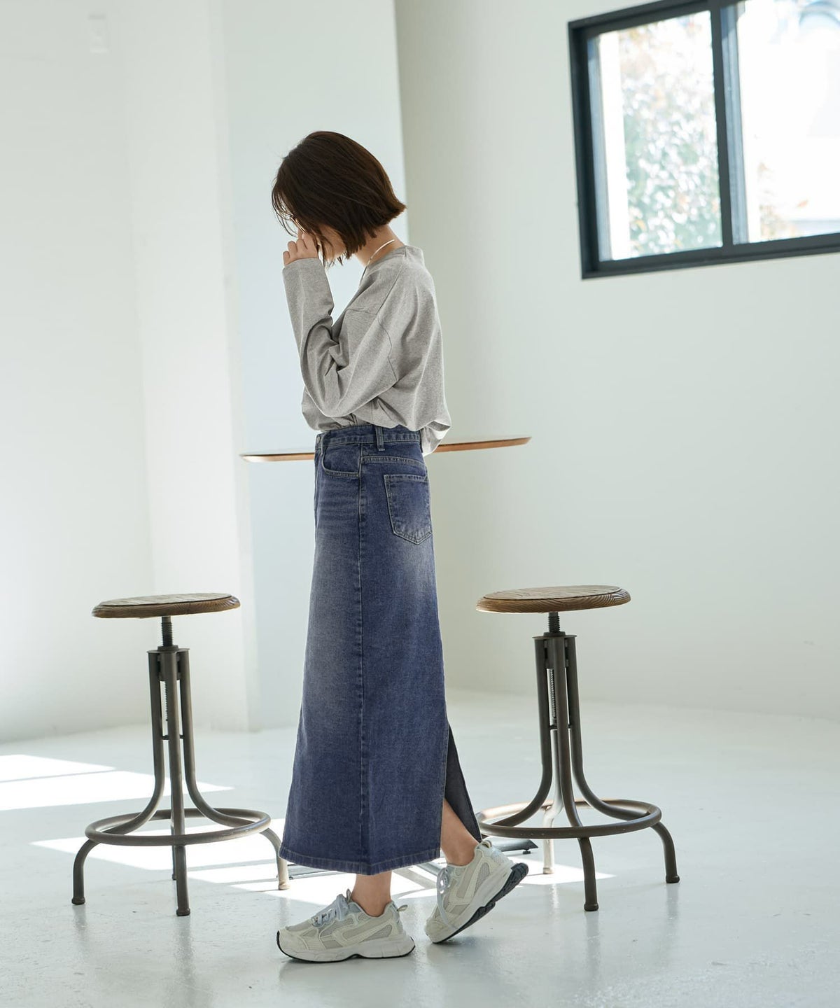 着用イメージ 167cm　グレー