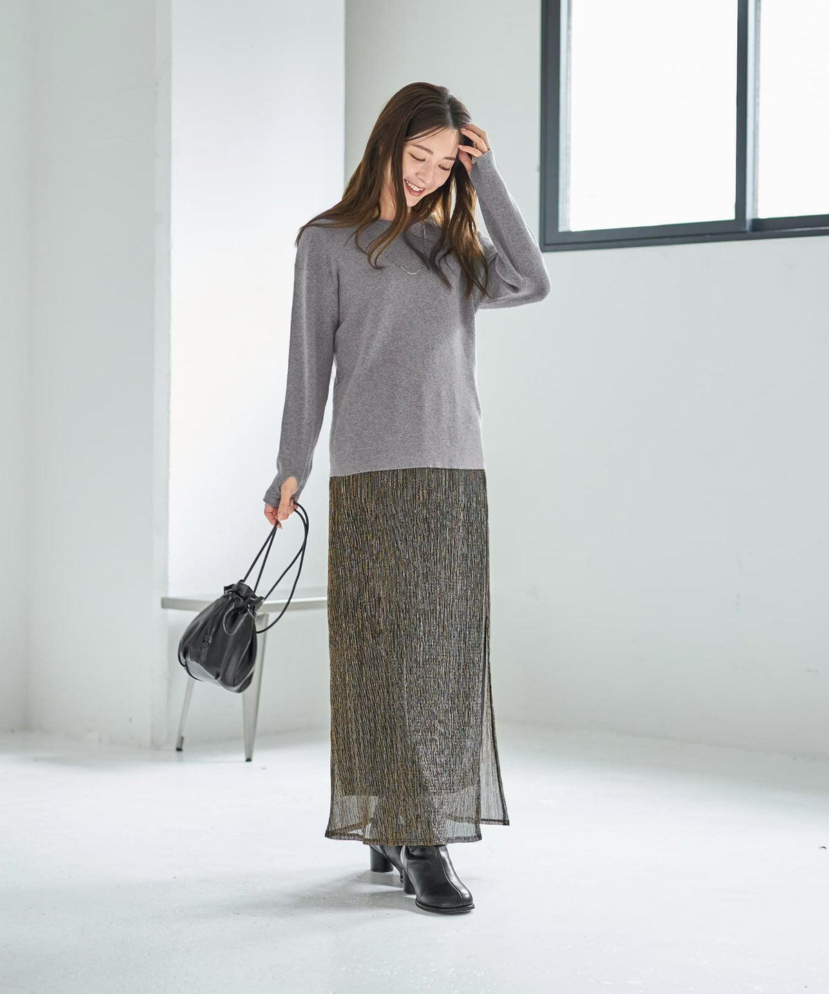 着用イメージ 166cm ノワールブラウン 02サイズ