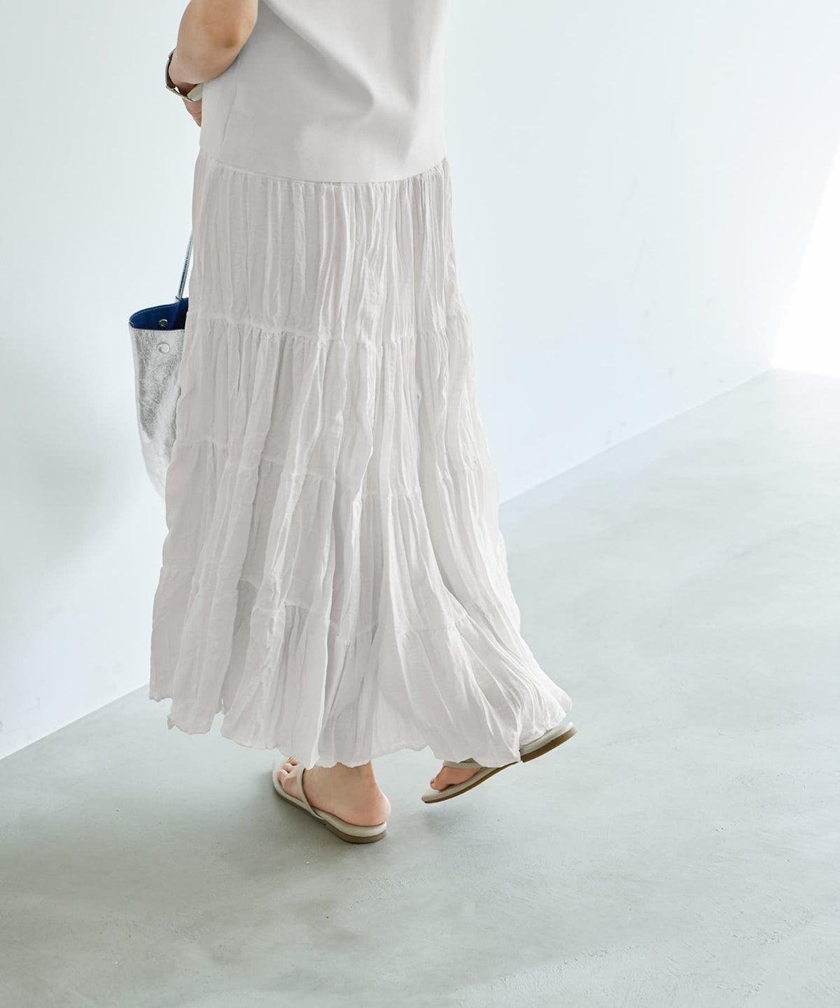 着用イメージ 166cm アイボリー