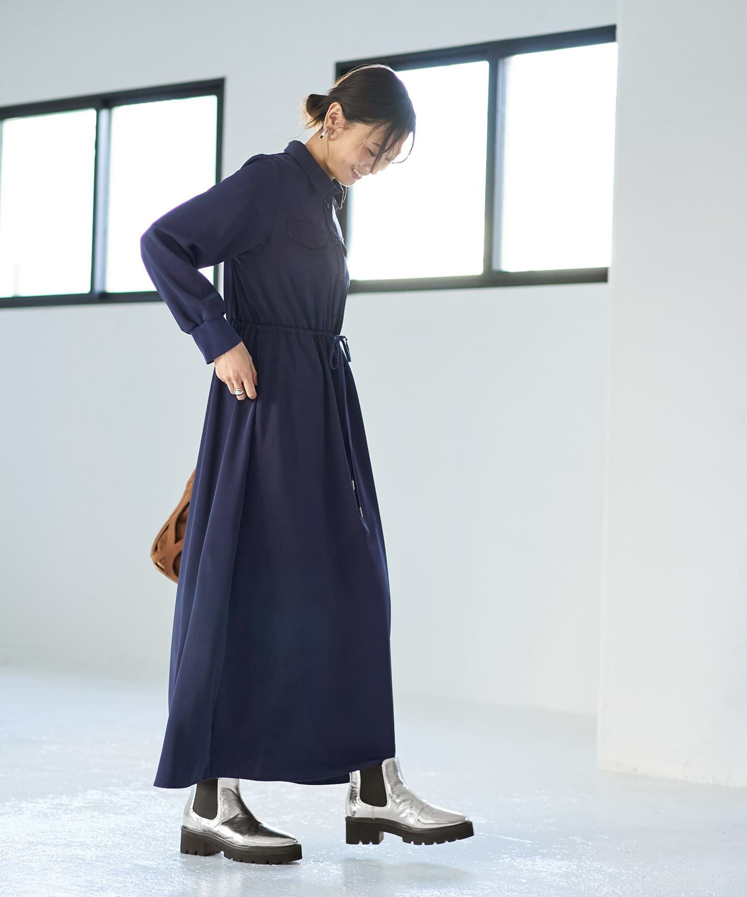 LUXE】ウエストマークシャツワンピース | おしゃれな大人レディース