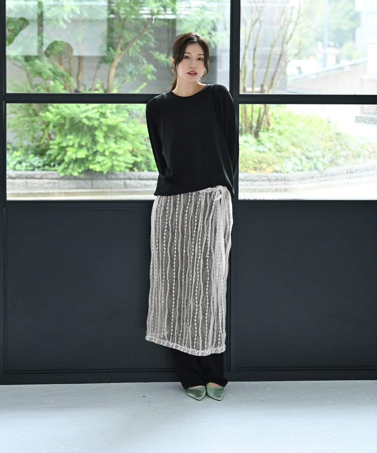 着用イメージ 170cm アイボリー