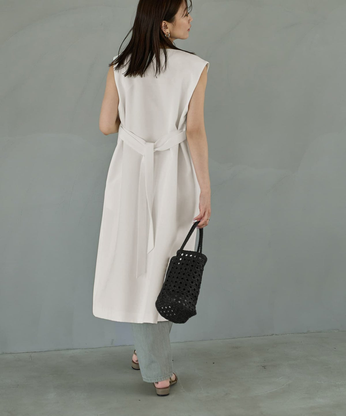 着用イメージ 166cm アイボリー