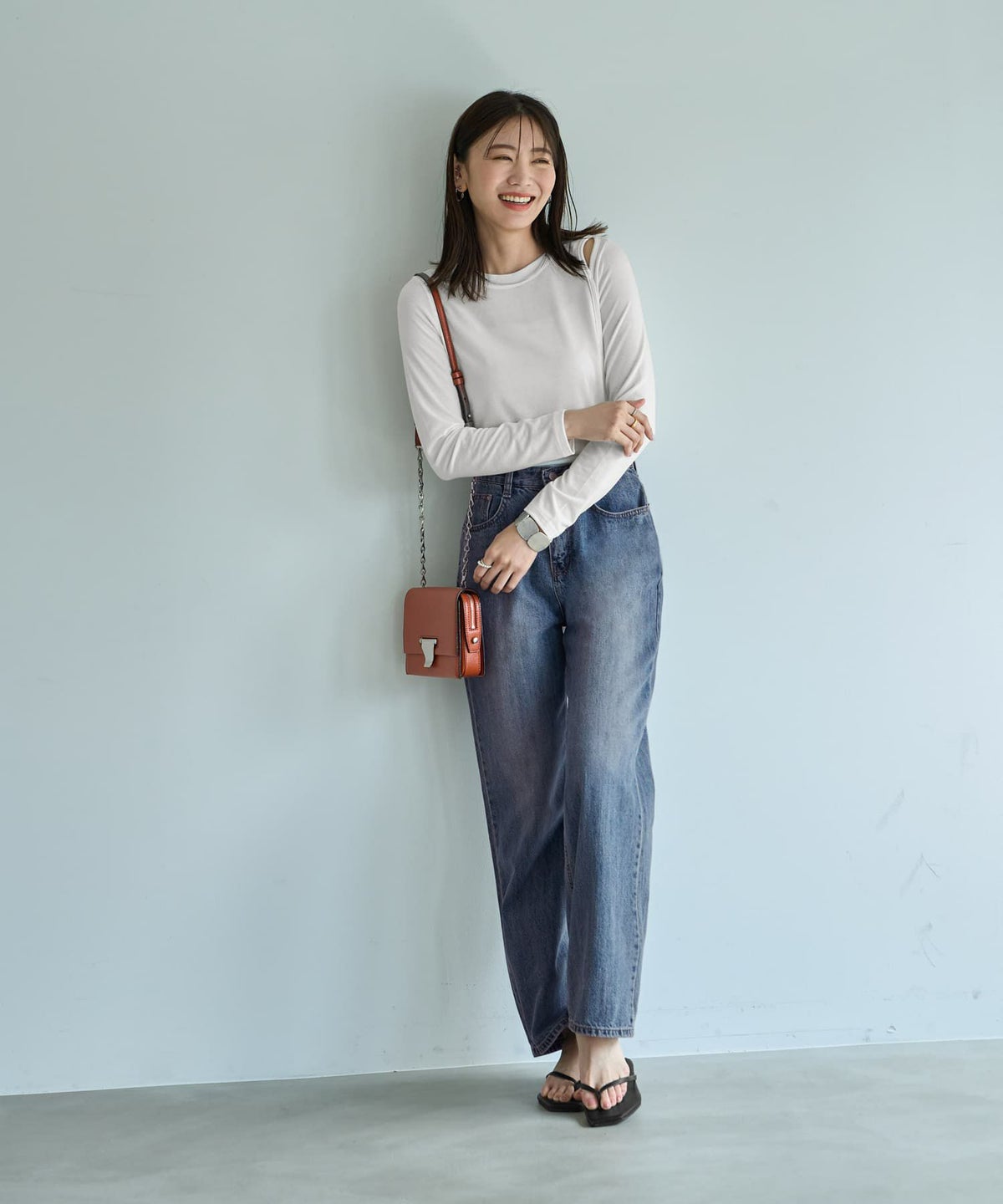 着用イメージ 166cm ホワイト