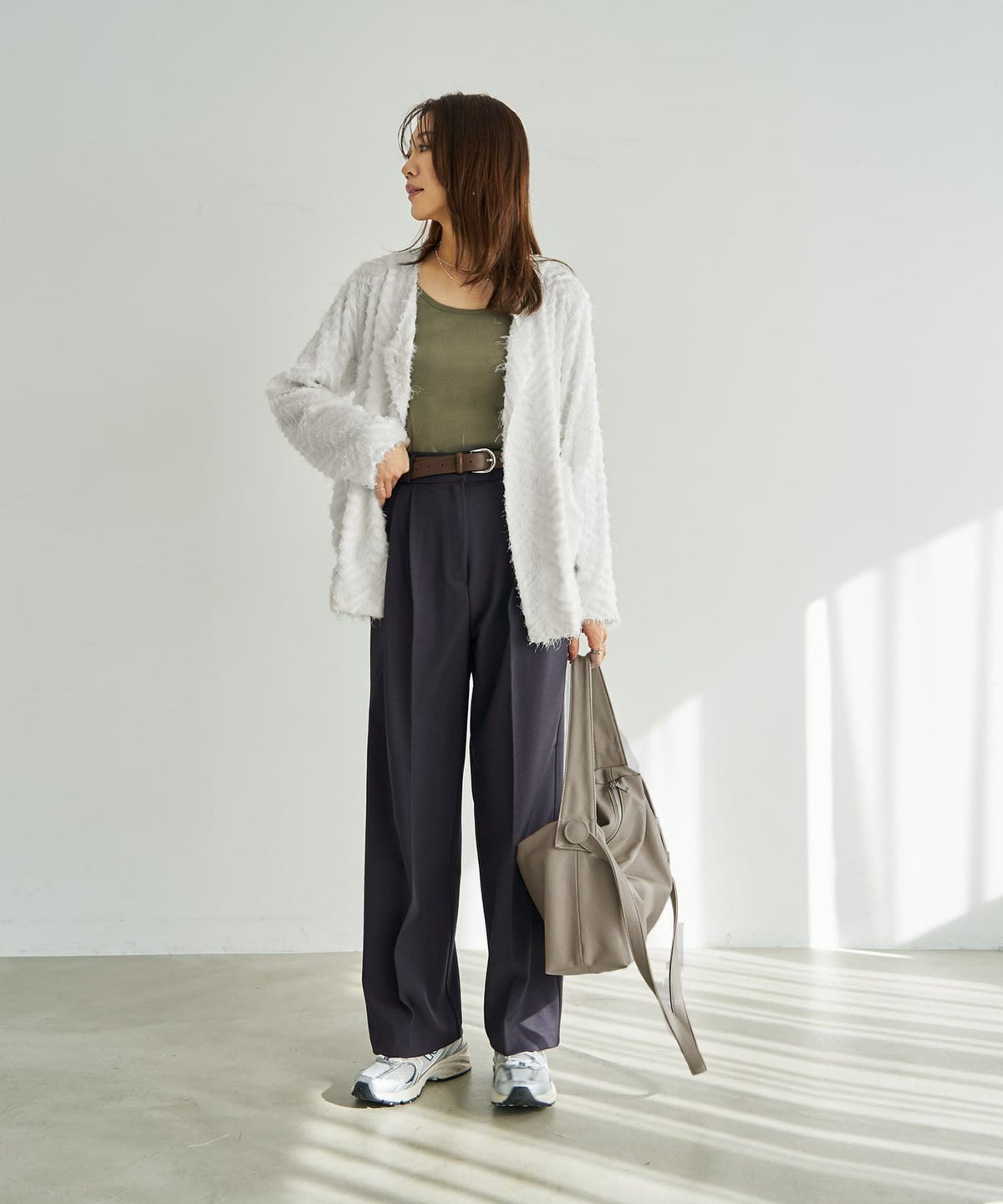 着用イメージ 166cm ホワイト